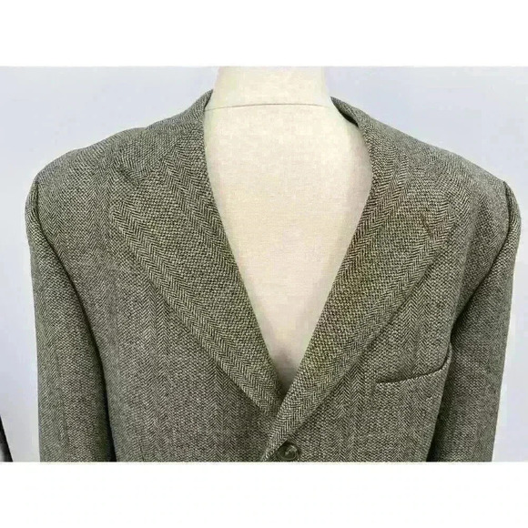 Vintage Chaps Ralph Lauren Sport Coat Men's 44R Wool Brown Three Button Blazer - Picture 2 of 16